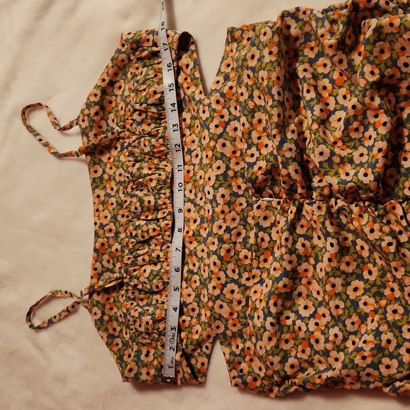 Women's Floral,Size XL, Open Back, Ruffle, Midi Summer Sexy Sun Dress - Picture 8 of 10